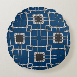 Abstract decorative vintage texture. Illustration, Round Cushion