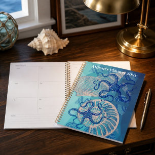 Abstract Deep Blue Sea Monthly Planner