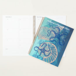 Abstract Deep Blue Sea Monthly Planner