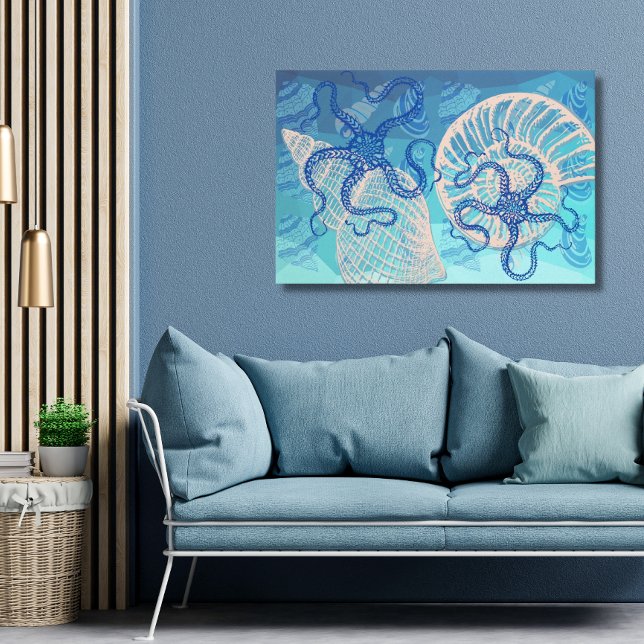 Abstract Deep Blue Sea Print on Canvas 36"x24" (Creator Uploaded)