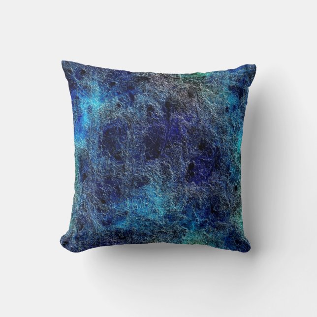 Abstract Deep Rich Jewel Colours Blue Throw Pillow (Front)