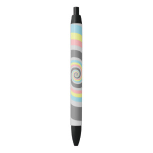 Abstract Demiflux Pride Flag Black Ink Pen