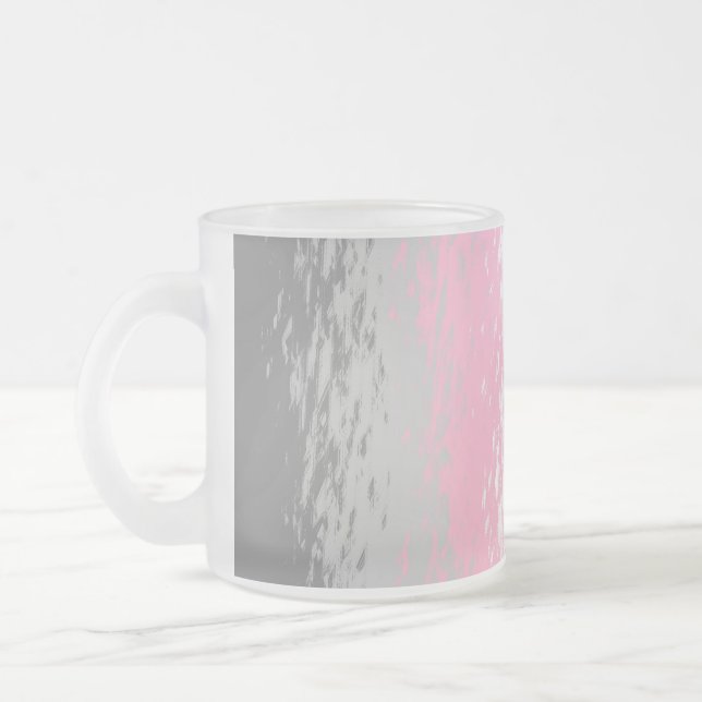 Abstract Demigirl Pride Flag    Frosted Glass Coffee Mug (Left)