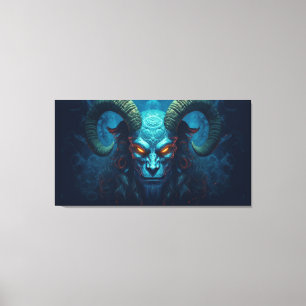 Abstract demon with horns canvas print