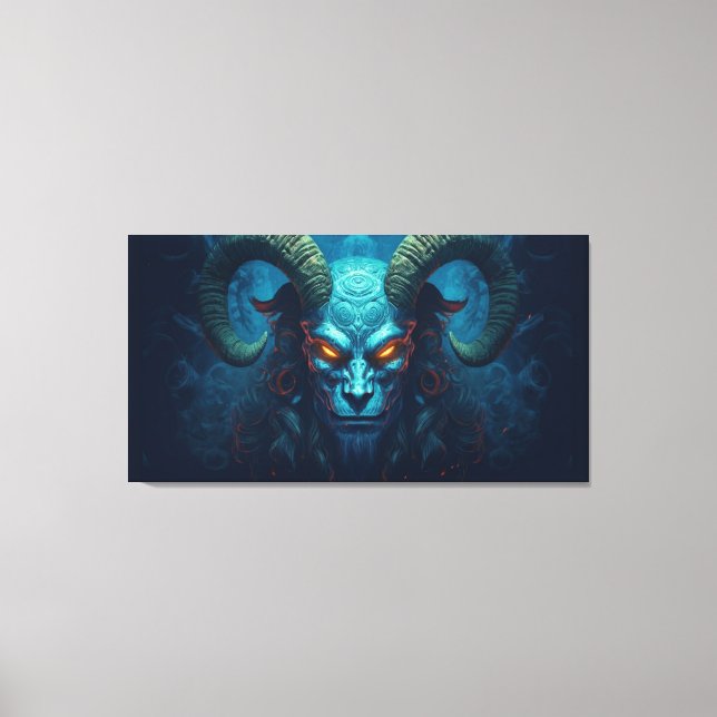 Abstract demon with horns canvas print (Front)