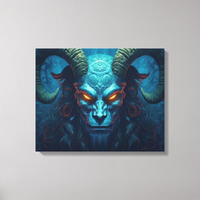 Abstract demon with horns canvas print (Front)