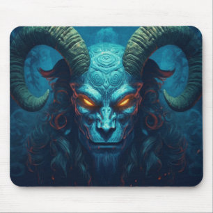 Abstract demon with horns mouse mat