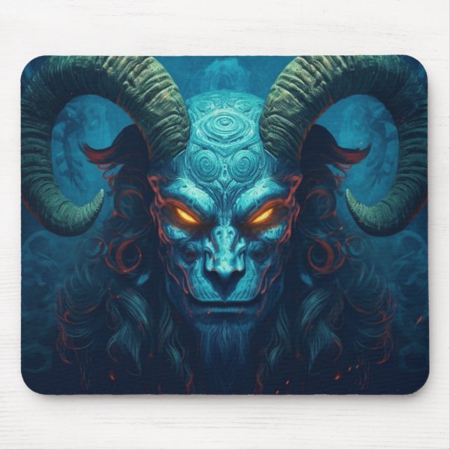 Abstract demon with horns mouse mat (Front)