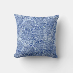 Abstract Denim Pockets Patchwork Seamless Pattern Cushion