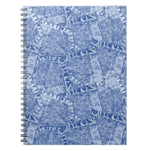 Abstract Denim Pockets Patchwork Seamless Pattern Notebook