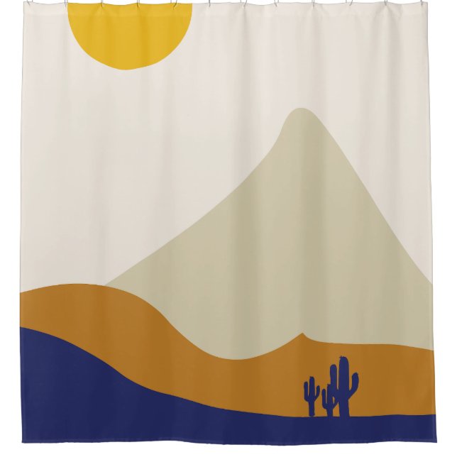 Abstract desert , desert climate , sun and sand  shower curtain (Front)