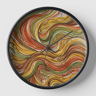 Abstract Desert Dune Earth Tone Ink Art Clocks