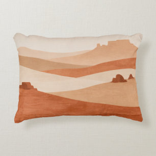 Abstract Desert Horizon a Warm Minimal Landscape Decorative Cushion