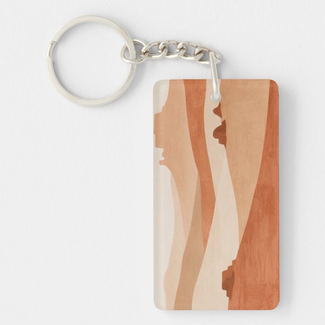Abstract Desert Horizon a Warm Minimal Landscape Key Ring (Front)