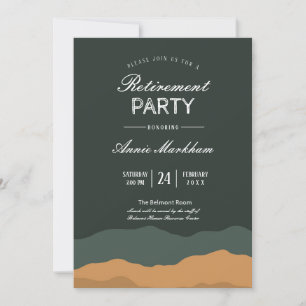 Abstract Desert Landscape Retirement Invitation