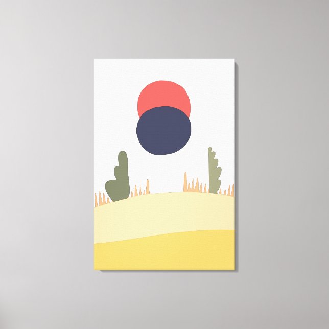 Abstract desert moonrise canvas print (Front)