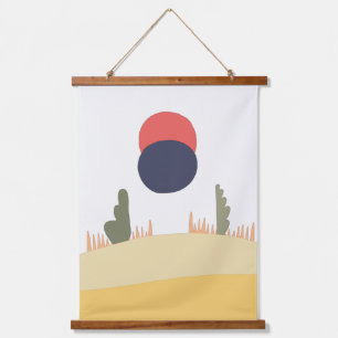 Abstract desert moonrise hanging tapestry