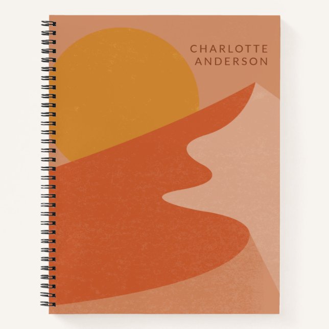 Abstract Desert Mountain Illustration Personalised Notebook (Front)