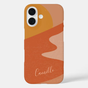 Abstract Desert Mountain Landscape Personalised iPhone 16 Case