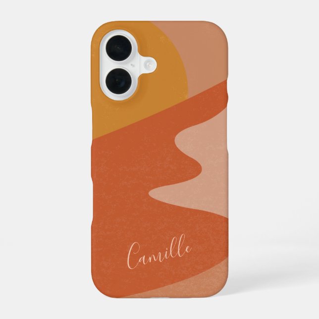 Abstract Desert Mountain Landscape Personalised iPhone 16 Case (Back)