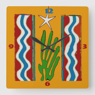 Abstract Desert Star Clock Face