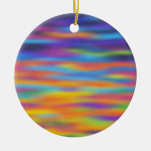 Abstract Desert Sunset Sky Artwork Ceramic Tree Decoration