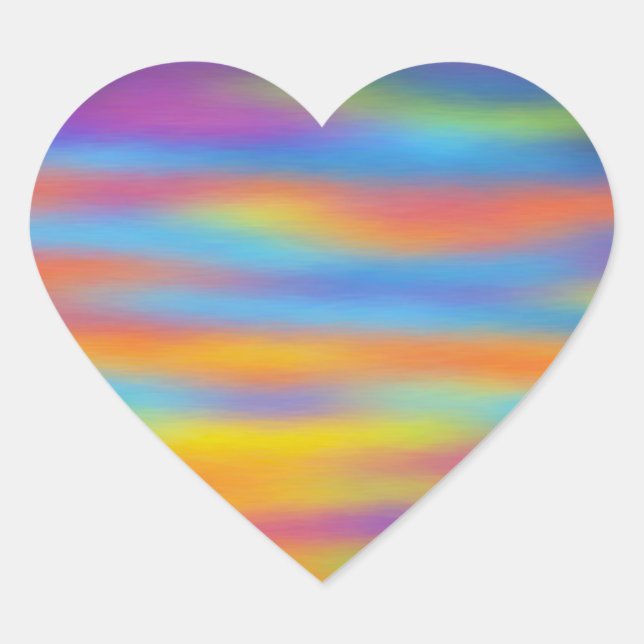 Abstract Desert Sunset Sky Artwork Heart Sticker (Front)