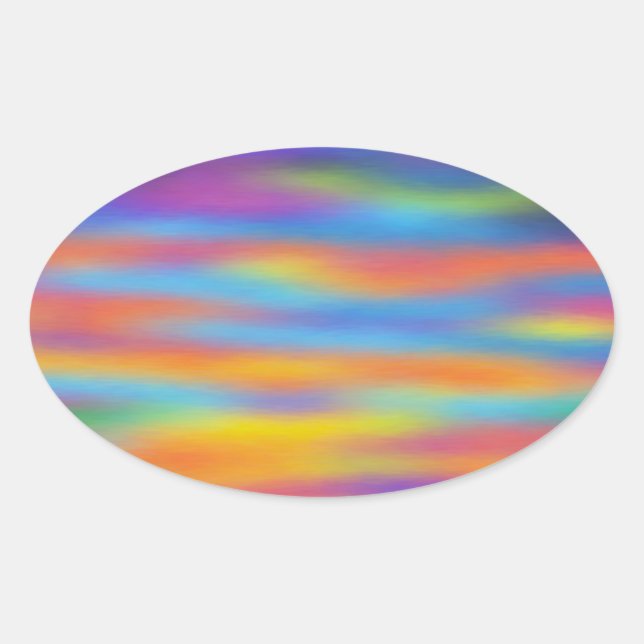 Abstract Desert Sunset Sky Artwork Oval Sticker (Front)