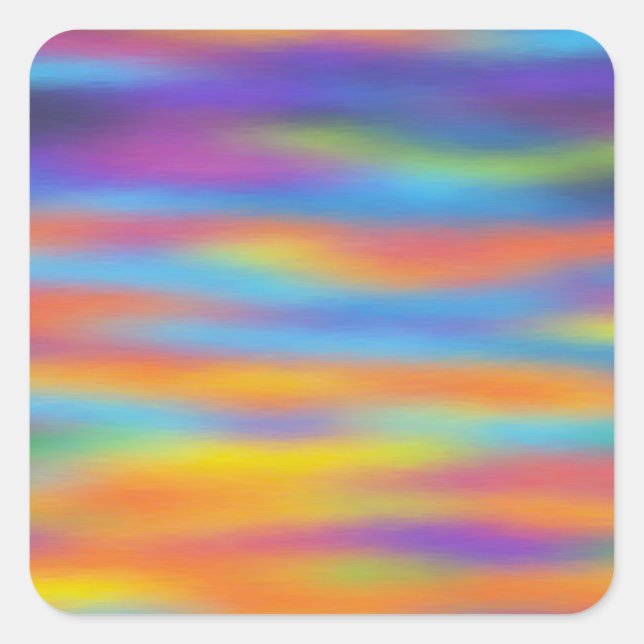 Abstract Desert Sunset Sky Artwork Square Sticker (Front)