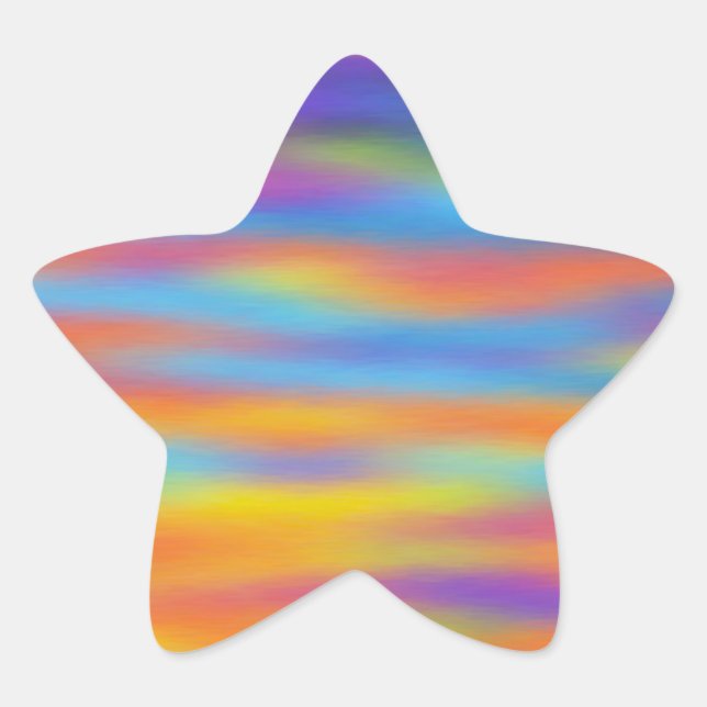 Abstract Desert Sunset Sky Artwork Star Sticker (Front)