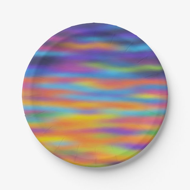 Abstract Desert Sunset Sky Paper Plate (Front)