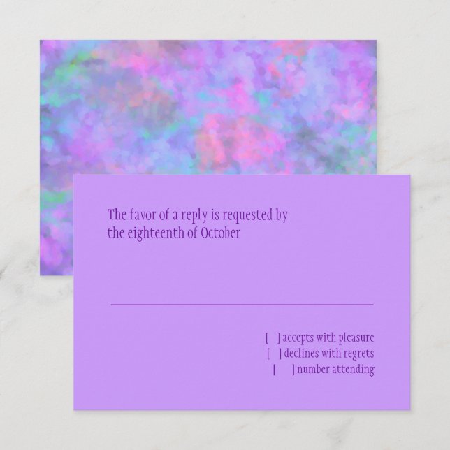 Abstract Design Bat Mitzvah RSVP Card (Front/Back)
