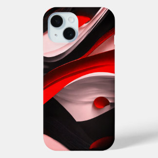 abstract design black and red accessories elec-  iPhone 15 case