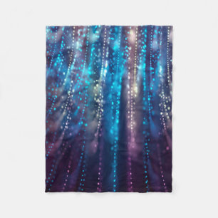 Abstract Design Blue and Silver Glitter Shower Fleece Blanket