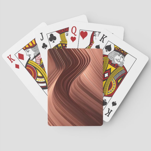 Abstract design | bronze | simple | minimal  playing cards (Back)
