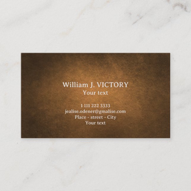 Abstract design brown ochre business card (Front)