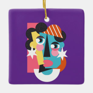 Abstract design ceramic ornament