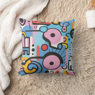 Abstract Design Colourful Geometric Shapes Cushion