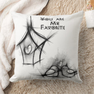 abstract design featuring flowing heart shapes  cushion