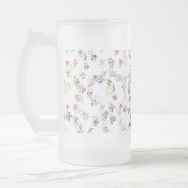 Abstract Design Frosted Glass Beer Mug (Left)