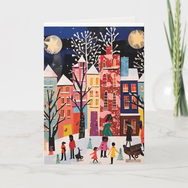 Abstract Design Holiday Card (Front)