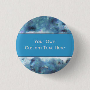 Abstract Design in Blue and Teal. 3 Cm Round Badge