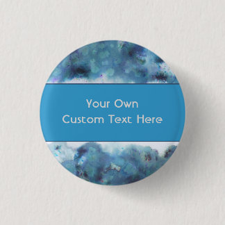 Abstract Design in Blue and Teal. 3 Cm Round Badge