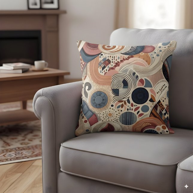 Abstract design in bohemian colours cushion (Creator Uploaded)