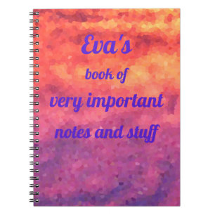 Abstract design in bright colours, bright notebook