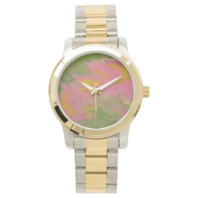 ABSTRACT DESIGN IN PINKS, YELLOWS &GREENS WATCH (Front)