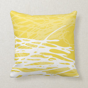 Abstract design in white and yellow cushion