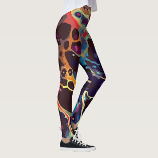 abstract design marbled patterns leggings