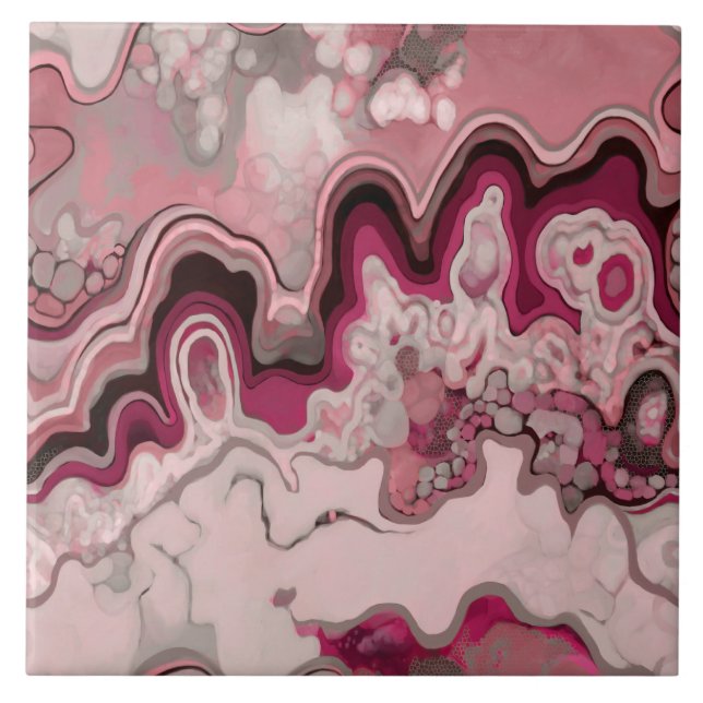 Abstract design, modern painting, waves, lines tile (Front)