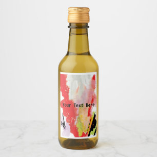 Abstract Design of Red, Green and Lavender Mini Wine Label